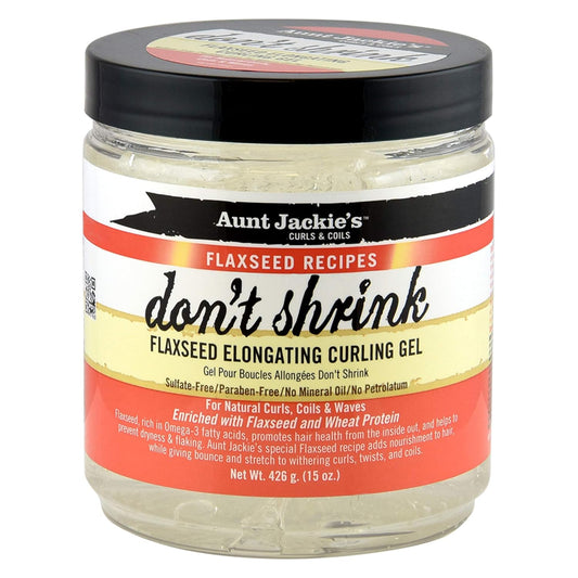 Aunt Jackies Don't Shrink Flaxseed Elongating Curling Gel, 15 Oz by Aunt Jackies