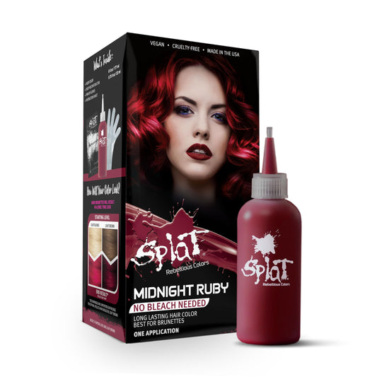 Splat Midnight Ruby Semi-Permanent Long Lasting Hair Dye Kit, Vegan and Cruelty-Free 1PK