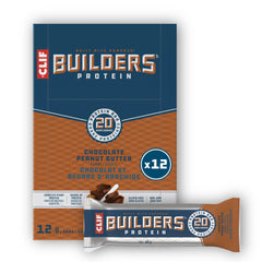 CLIF BUILDERS, Chocolate Peanut Butter Flavour Protein Bar, 20g of Protein, Gluten Free, No Artificial Flavours, 68g (Pack of 12)