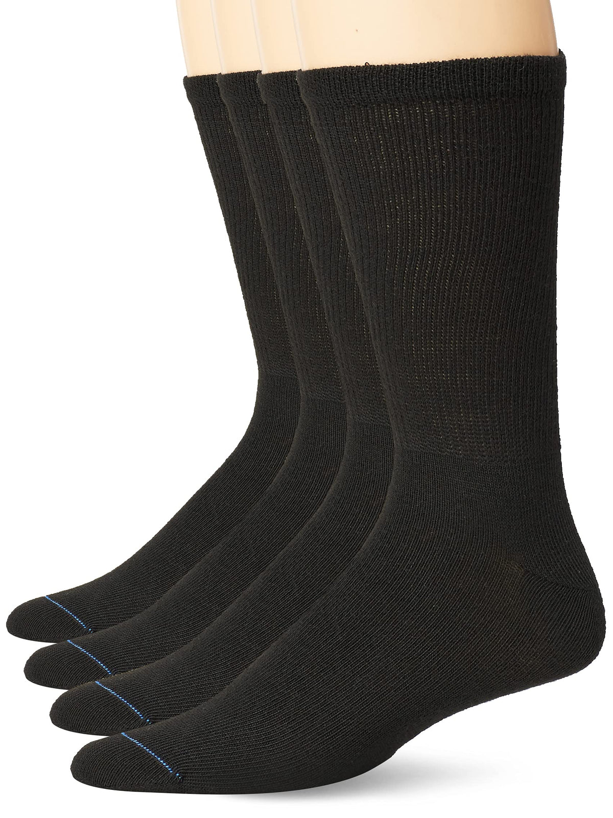 Dr. Scholl's Women's Diabetes & Circulator Socks-4 & 6 Pair Packs-Non-Binding Moisture Management, Black - Crew (4 Pairs), 8-12