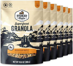 Stoked Oats Granola - High Protein, Less Sugar, Superfood Breakfast - Gluten Free, High Fibre, Non GMO 8 x 300g