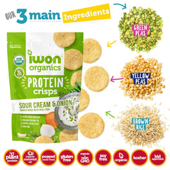 IWON Crisps - Protein Crisps, High Protein and Organic Healthy Snacks - 8x85g