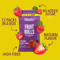 Kiss My Keto Fruit Roll Ups Strawberry - 12x21g