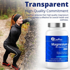 CanPrev - Pure Magnesium Bis-Glycinate 200mg (Gentle) | 240 v-caps | Elemental Chelated Complex Supplement | Magnesium bis-glycinate blend - Glycine, Magnesium Oxide, Magnesium bis-glycinate chelate | Vegan