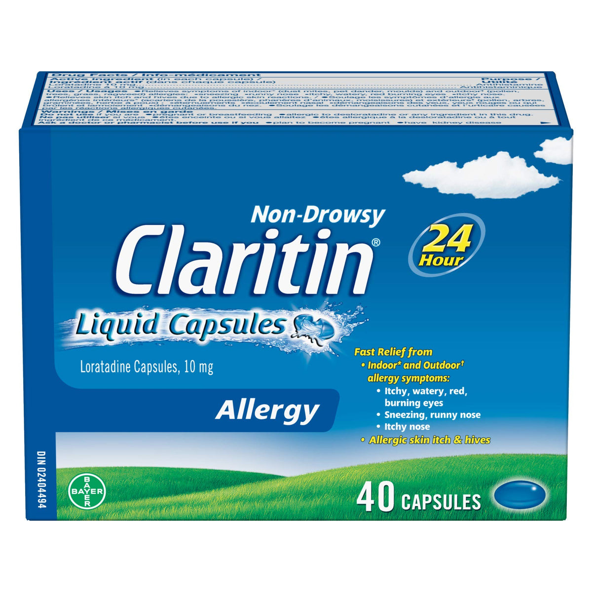 Claritin Liquid Capsules Allergy Medicine, Fast-acting 24-hour Non-drowsy Relief 10 Mg 40 Count