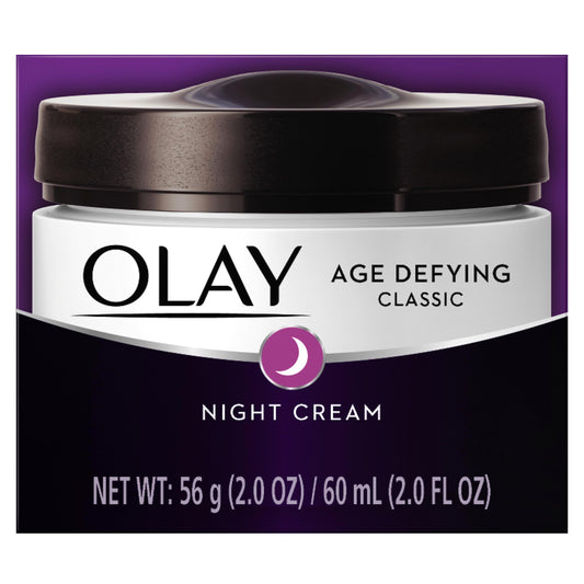 Olay Age Defying Classic Night Face Cream, Face Moisturizer with Beta-Hydroxy Acid & Vitamin E, 60 mL