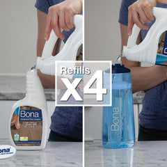 Bona Hardwood Floor Cleaner Refill - 128 fl oz - Unscented - Refill for Bona Spray Mops and Spray Bottles - Residue-Free Floor Cleaning Solution for Wood Floors