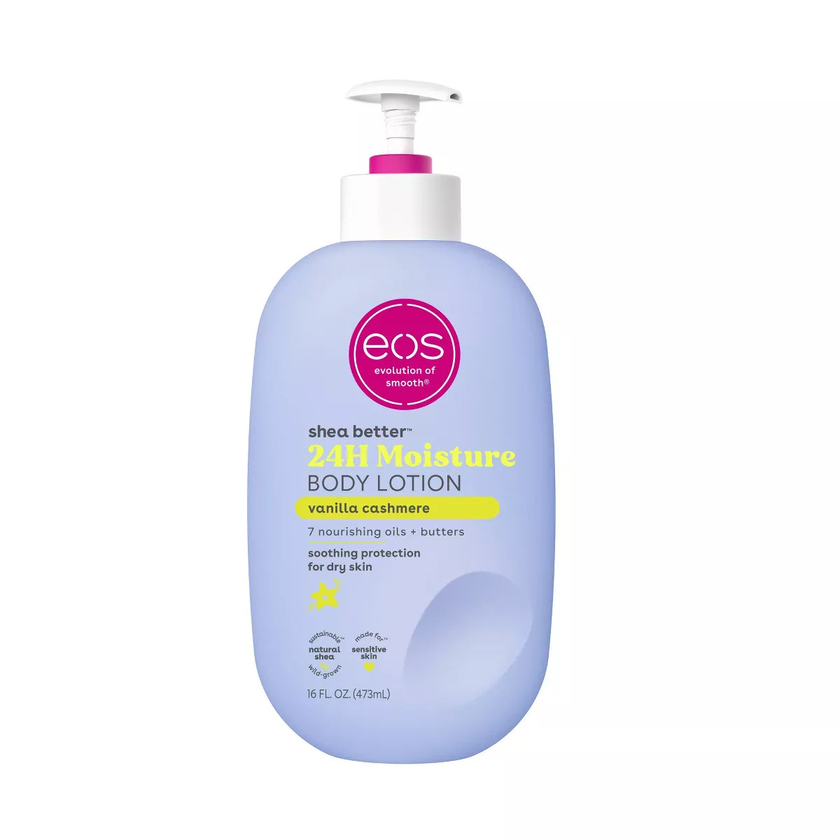 eos Shea Better Body Lotion - 24-Hour Moisture Skin Care, Lightweight & Non-Greasy, Made with Natural Shea, Vegan, 16 fl oz