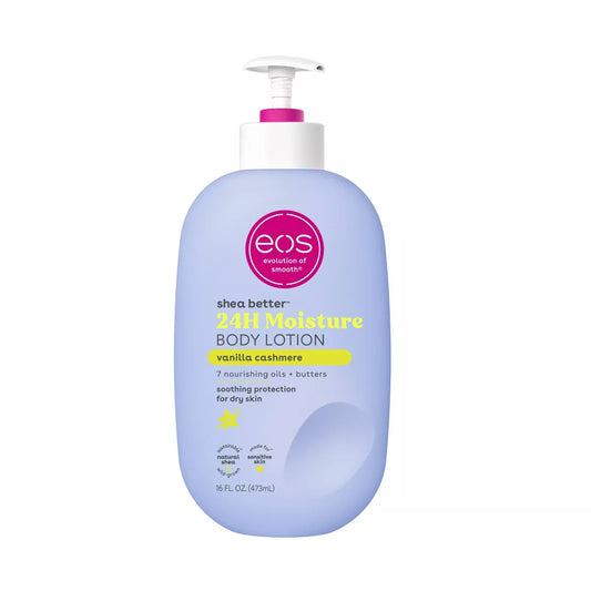 eos Shea Better Body Lotion - 24-Hour Moisture Skin Care, Lightweight & Non-Greasy, Made with Natural Shea, Vegan, 16 fl oz