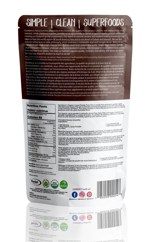 Farmberry Powder - Organic Cacao Powder 454g