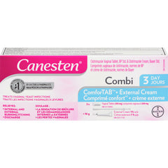 Canesten Combi 3 Day ComforTAB Vaginal Tablet and External Cream for Yeast Infection, 3 Treatment