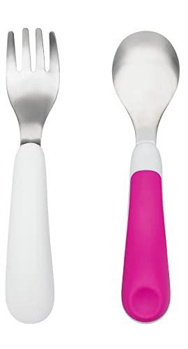 Oxo Tot 6124100 Fork and Spoon Set (Pink)