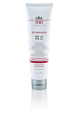 EltaMD UV Physical Tinted Mineral Sunscreen, Broad-Spectrum SPF 41, Chemical-Free Face Sunscreen for Sensitive Skin and Post-Procedure Skin, Non-Greasy, 3.0 oz