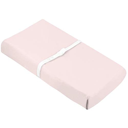 Kushies Baby Contour Change Pad Cover Ultra Soft 100% Organic Jersey, Made in Canada, Pink Solid