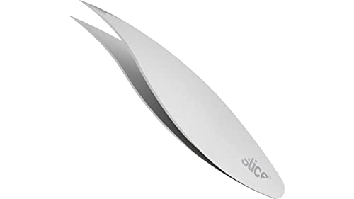 Slice 10456 Precision Tweezers, Pointed Tip, for Ingrowns, Stuble, Facial Hair, Perfectly Aligned Tips, Stainless Steel