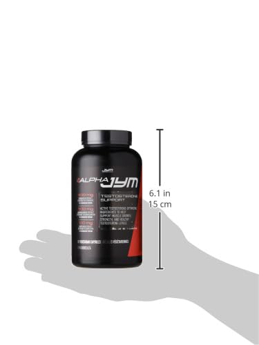 Alpha Jym 180 Vege Caps Testosterone Support, Increase Male Performance, Energy, Strength, Healthy Balance Between Estrogen and Testosterone,
