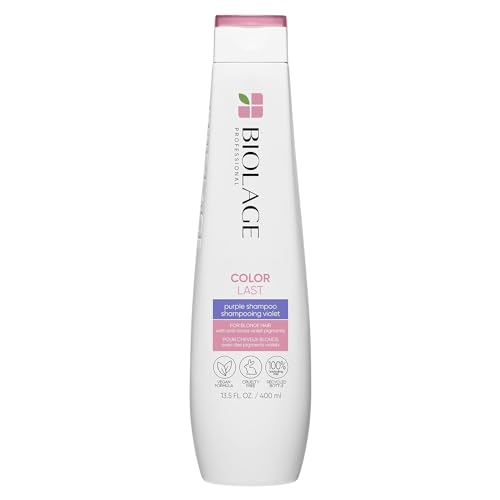 BIOLAGE ColorLast Purple Shampoo, Purple Shampoo For Blondes, Neutralizes Brassy & Yellow Hair Color, Paraben-Free Shampoo, 400 millilitres