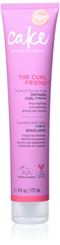 Cake Beauty Curl Friend Defining Curl Cream - Bounce Curly Hair Styling Product & Anti Frizz Control Heat Protectant for Hair Detangler Cruelty Free & Vegan