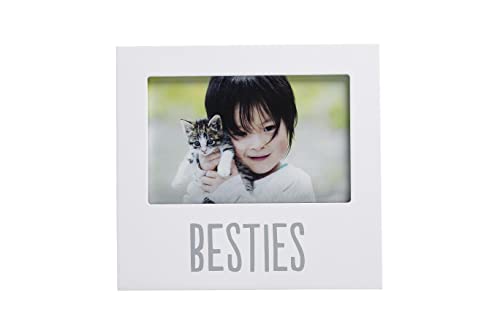 Pearhead Besties Frame, Cat or Dog Picture Frame, Pet Gift Keepsake, Pet and Baby Picture Frame, Nursery Décor, White