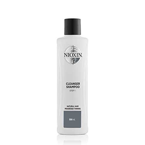 Nioxin System 2 Scalp Cleansing Shampoo with Peppermint Oil, For Natural Hair with Progressed Thinning, 10.1 fl oz