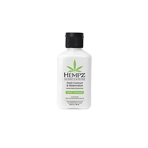 Hempz Herbal Body Moisturizer, Pearl White, Fresh Coconut/watermelon, 2.25 Oz