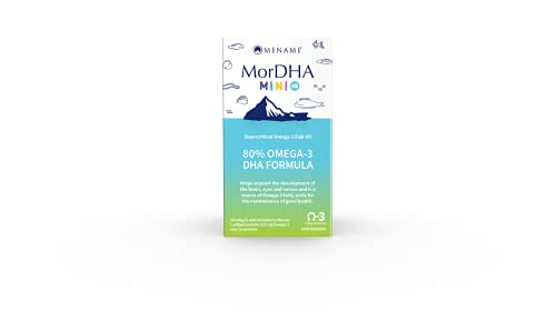 Minami MorDha Mini I.Q. Softgels, 30 Count, Strawberry. Helps to support the development of the brain, eyes and nerves and is a source of omega-3 fatty acids for the maintenance of good health. Highest children's DHA formula.