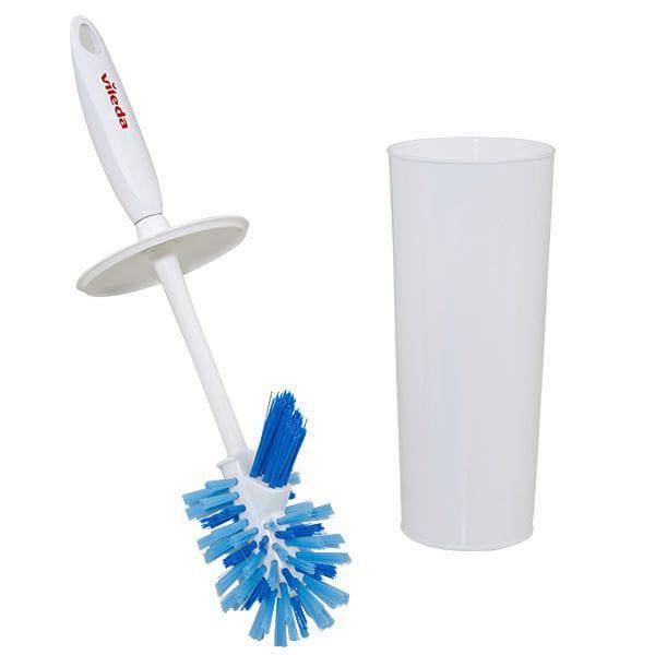 Vileda Powerfibres Toilet Brush with Closed Caddy- Angled Bristles - Zecoya