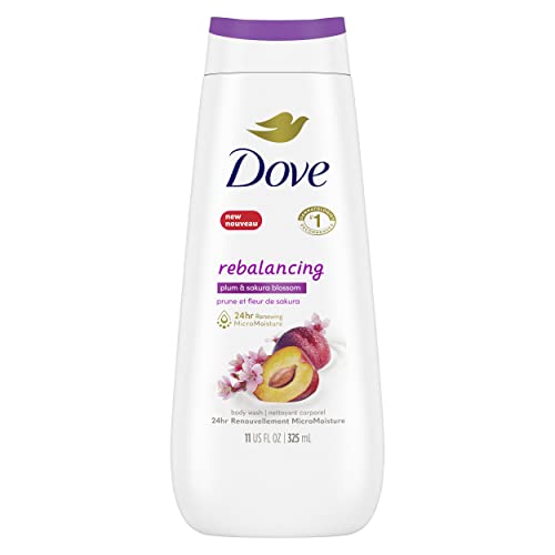 Dove Rebalancing Body Wash for renewed, healthy-looking skin Plum & Sakura Blossom gentle body cleanser hydrates dry skin 325 ml