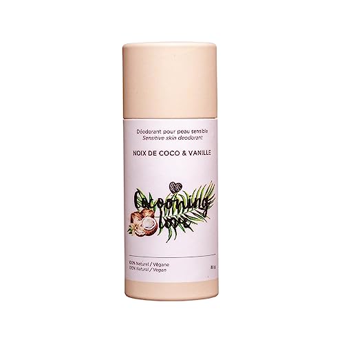 Cocooning Love 100% Natural and Vegan - Deodorant for Sensitive Skin - Coconut and Vanilla, 80gram