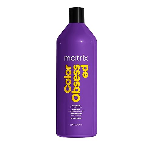 Matrix Hair Shampoo, Color Obsessed Antioxidant Shampoo, Enhances Hair Color, Color Protection, Prevents Fading, Leaves Hair Soft and Manageable, For Color-Treated Hair, 1000ml (Packaging May Vary)