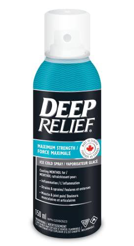 Deep Relief Maximum Strength Ice Cold Pain Relief Spray, Reduces Inflammation, 150ml, (Pack of 1)