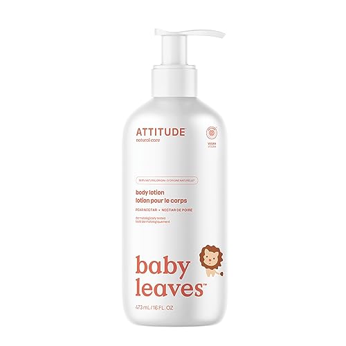 ATTITUDE Body Lotion for Baby, EWG Verified, Dermatologically Tested, Plant and Mineral-Based, Vegan, Pear Nectar, 473 mL