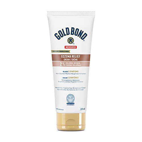 Gold Bond Ultimate Eczema Relief Skin Protectant Cream - 225 mL - Soothes Minor Skin Irritation Due To Eczema and Rashes - Dermatologist Tested - Steroid and Fragrance Free, Hypoallergenic, 2% Colloidal Oatmeal