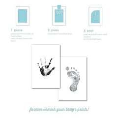 Pearhead Babyprints Newborn Handprint and Footprint Photo Frame with Clean-Touch Ink Pad, Gender-Neutral Baby Keepsake Picture Frame Nursery Décor, Mother’s Day Accessory, White