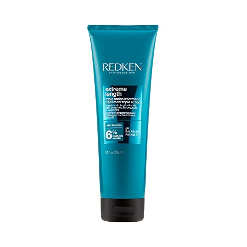 Redken Hair Treatment, Extreme Length Treatment Mask, Rinse-Out Hair Mask, For Strenghtening Damaged Hair, Strengthens Hair, For All Hair Types, With Biotin, 250 ML