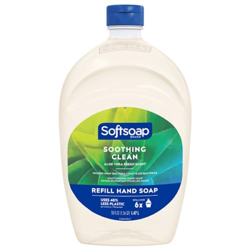 Softsoap Antibacterial Liquid Hand Soap Refill - Clean Aloe Vera 1.47 Liters - Moisturizing Hand Wash, Savon a Main, Dermatologically Tested, for Soft Smooth Skin