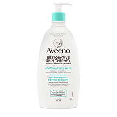 Aveeno Restorative Skin Therapy Soothing Body Wash - Vitamin B5, Aloe, Oat - Dry Skin Cleanser - Fragrance Free, 532mL