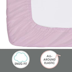 Kushies Pack N Play Playard Sheet, Soft 100% breathable cotton flannel, Made in Canada, Pink