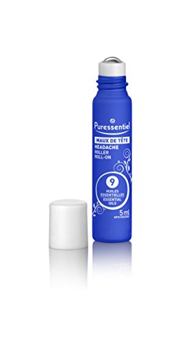 PURESSENTIEL - Headache Roll-On with 9 essential oils - Used to relieve headaches - Used as calmative - 100% pure and from natural sources - 5ml