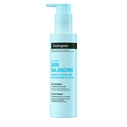 Neutrogena Cleanser, Skin Balancing Gel Cleanser With 2% Polyhydroxy Acid (Pha), purifying face Wash for Normal & Combo Skin, 186mL