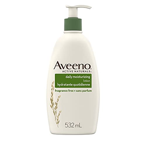 Aveeno Body Lotion with Pump, Active Naturals Daily Moisturizing Unscented Cream for Dry Skin, 532mL (Packaging May Vary)