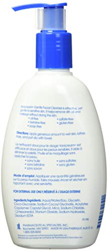 Vanicream Gentle Facial Cleanser with Pump Dispenser | For Sensitive Skin | Dermatologist Tested | Fragrance and Paraben Free | 8 Ounce