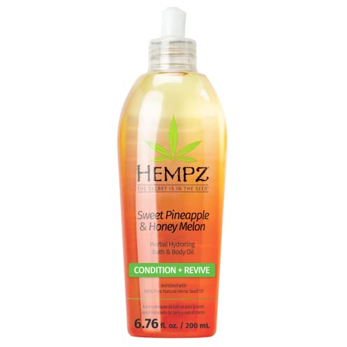 Hempz Hydrating Bath and Body Oil, Sweet Pineapple/honey Melon, 6.76 Fl Oz