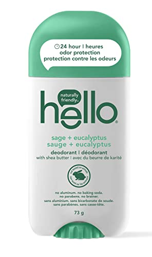 Hello sage + eucalyptus deodorant with shea butter, 73 g