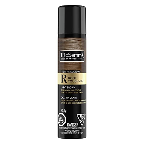 TRESemmé Root Touch-Up Hair Spray conceals greys in seconds for light brown hair temporary hair color in an aerosol spray 70.8 g