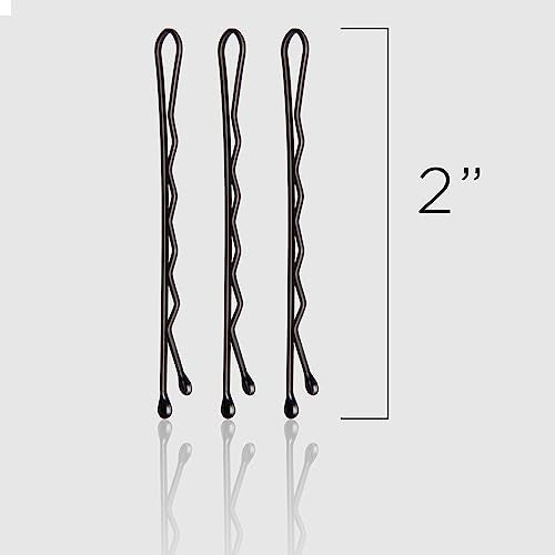 Fromm Style Artistry 2" Crimped Bobby Pins, Matte Black, 600 Hair Pins, Secure Hold, Suitable for All Hair Types and Lengths, Hair Accessories for Women