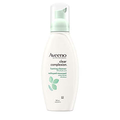 Aveeno Clear Complexion Foaming Cleanser, Acne Face Wash, Salicylic Acid, Soy, Feverfew, Dry Skin & Oily Skin Care, 180mL