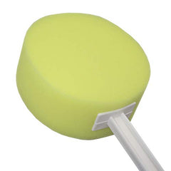 Rehabilitation Advantage Long Handle Scrub Soft Foam Sponge Round, Yellow Sponge, White Handle, 1 count, 847102018881