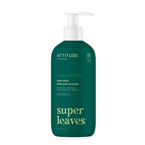 ATTITUDE Body Lotion, EWG Verified, Hypoallergenic, Plant and Mineral-Based Ingredients, Vegan and Cruelty-free Beauty and Personal Care Products, Olive Leaves, 473 ml