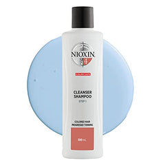 Nioxin System 4 Scalp Cleansing Shampoo with Peppermint Oil, For Color Treated Hair with Progressed Thinning, 10.1 fl oz